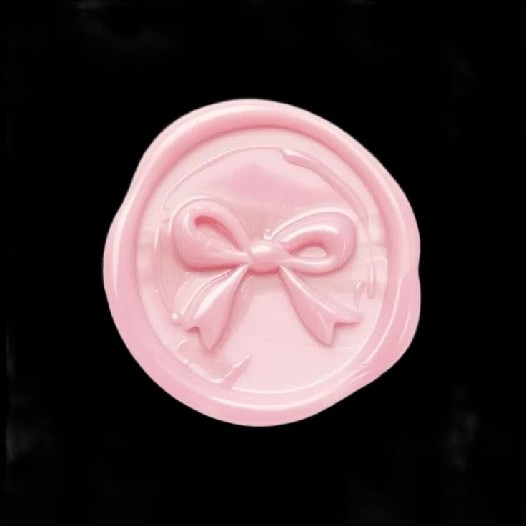 pink wax seal with bow